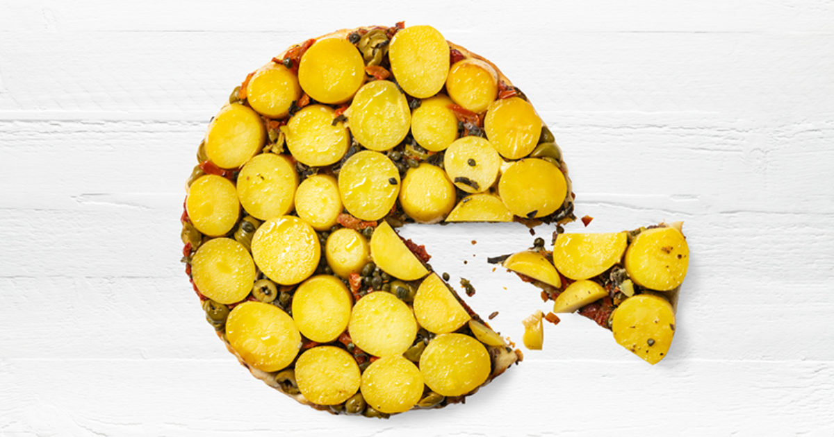 Prepare to be surprised Potato cake with sundried tomatoes and